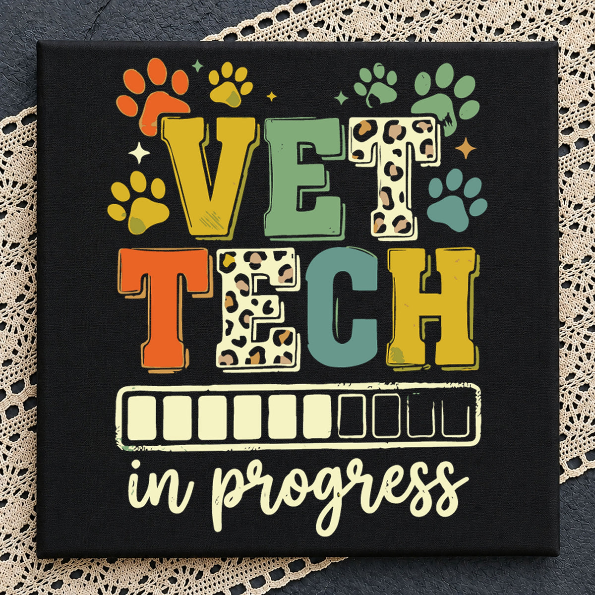 Vet Tech In Progress SVG, Leopard Paw Cricut File