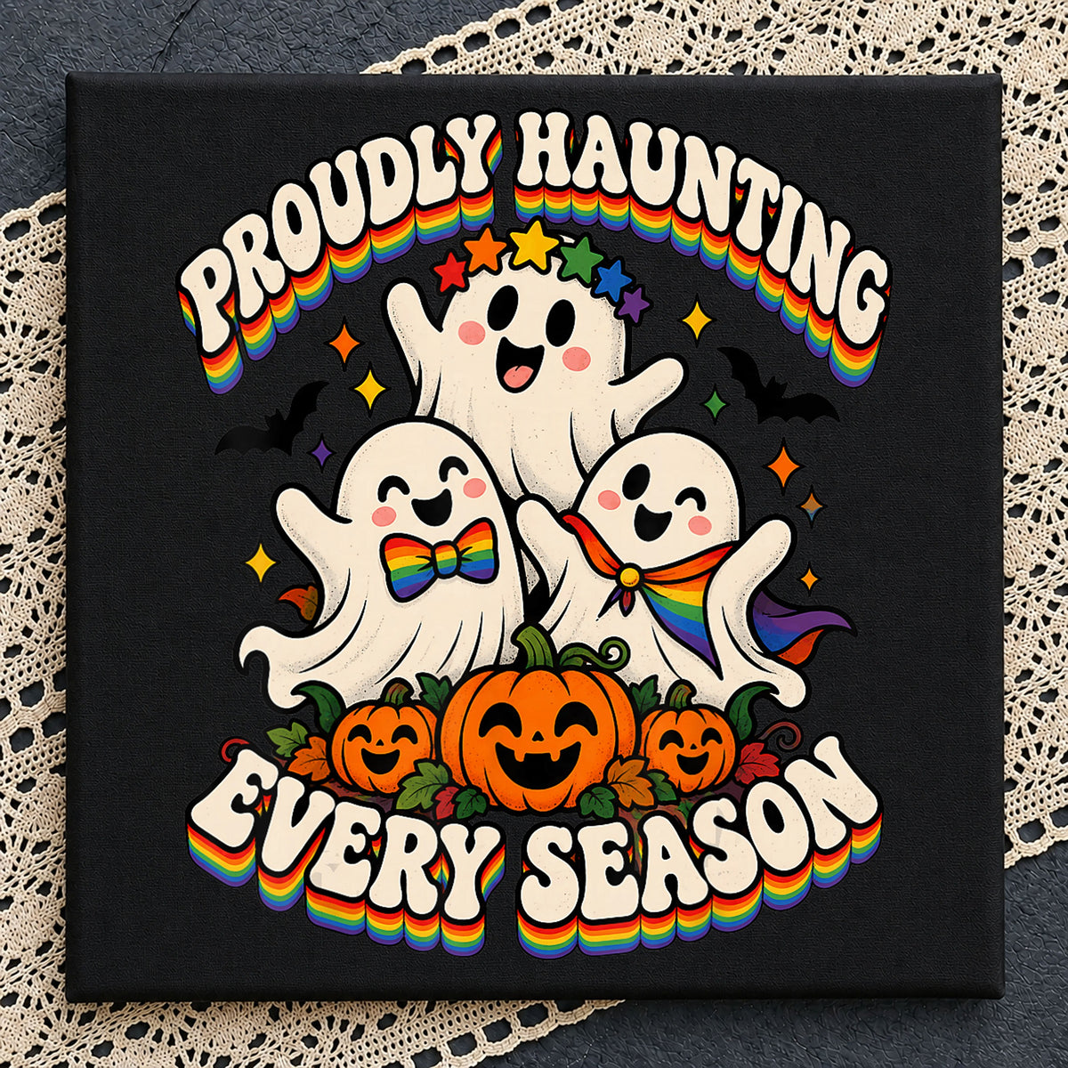 Proudly Haunting Every Season LGBT Ghost Pumpkin PNG
