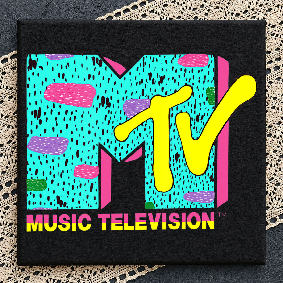 MTV Music Television Colorful Dalmatian Spots Retro Logo PNG