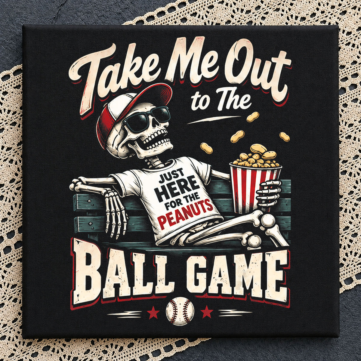 Take Me Out Ball Game Skeleton Peanuts Baseball PNG