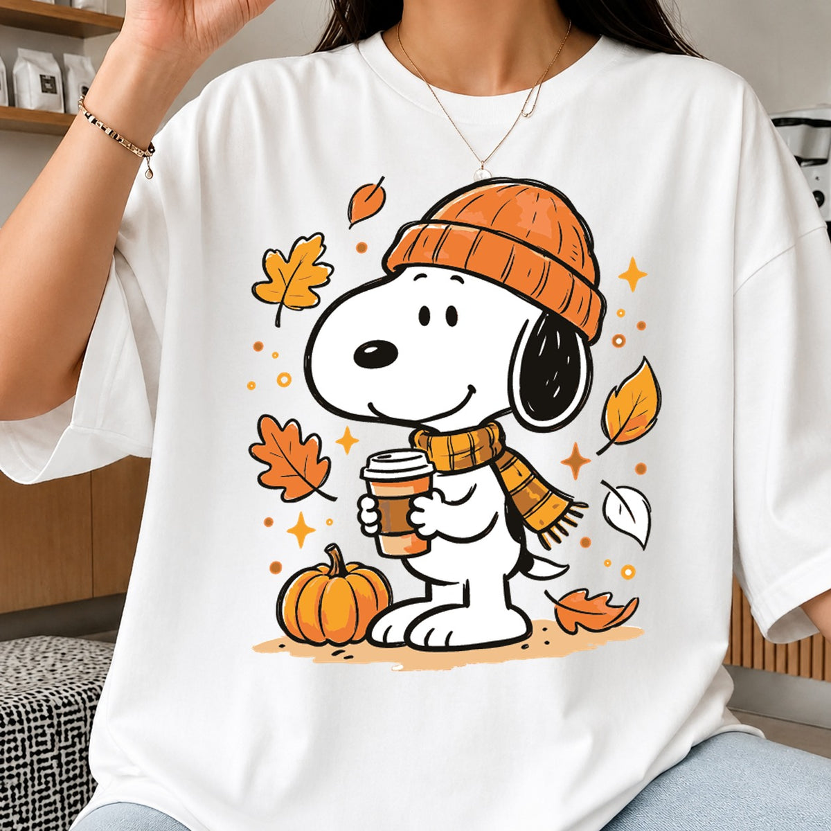 Snoopy Fall Autumn Coffee Pumpkin Cricut Cut File SVG