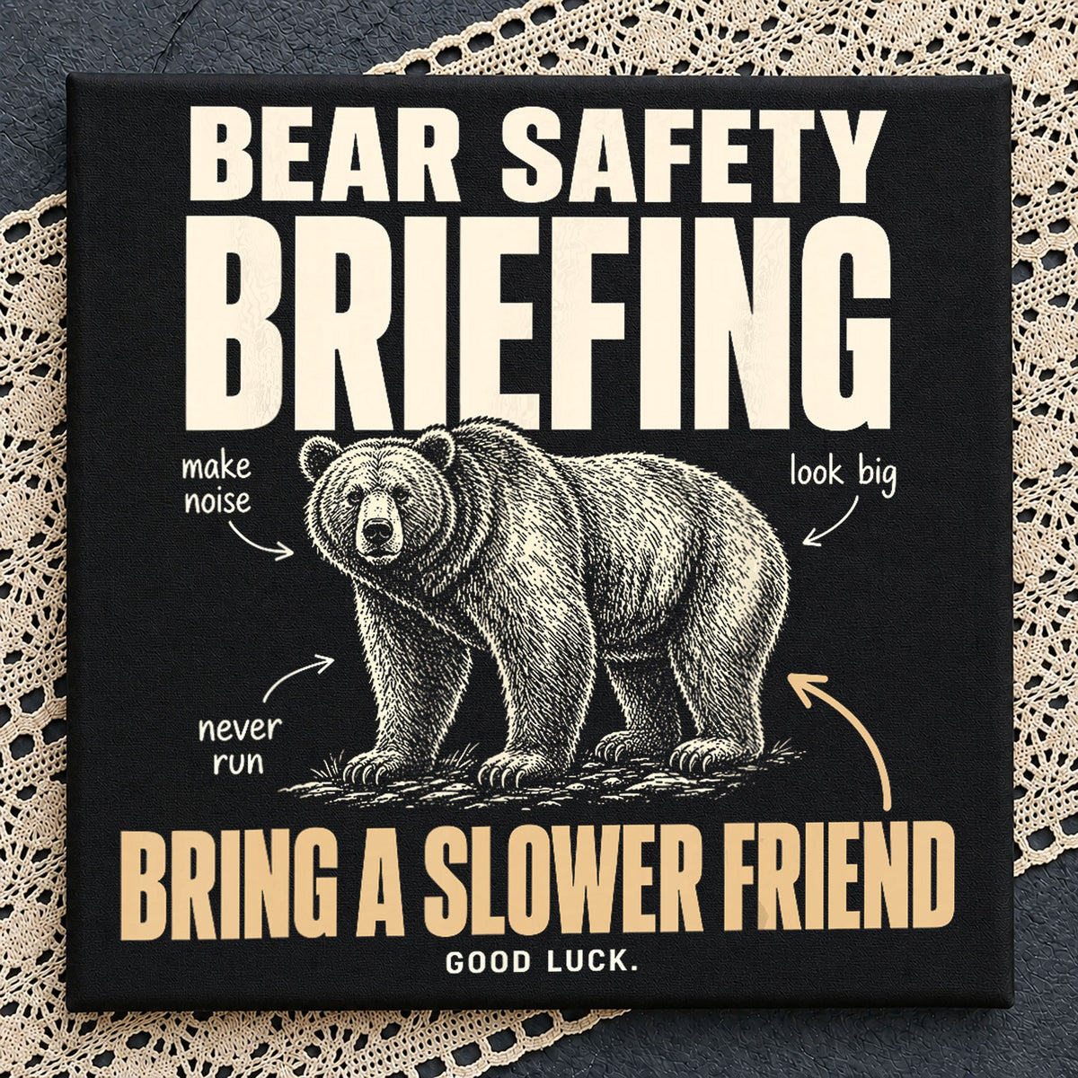 Bear Safety Briefing Bring A Slower Friend Funny PNG