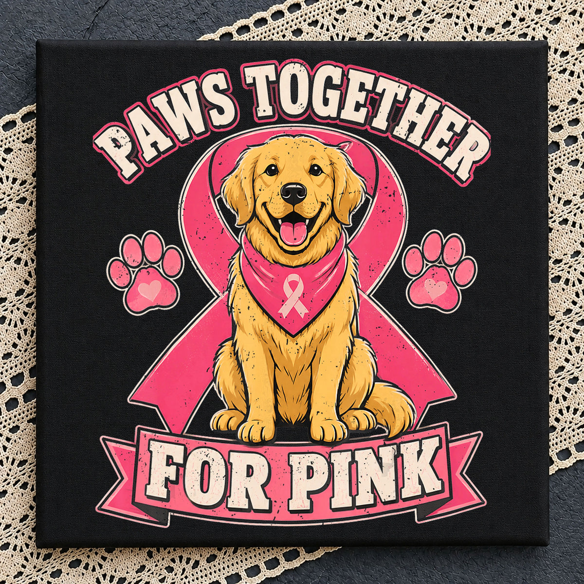 Paws Together For Pink Dog Breast Cancer Awareness PNG