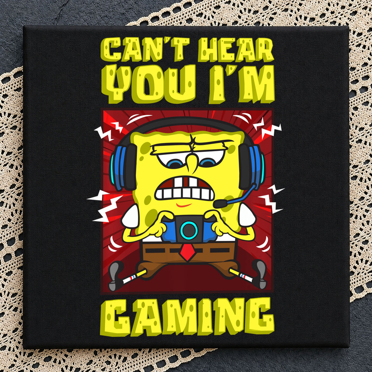 SpongeBob Can't Hear You I'm Gaming Headset PNG
