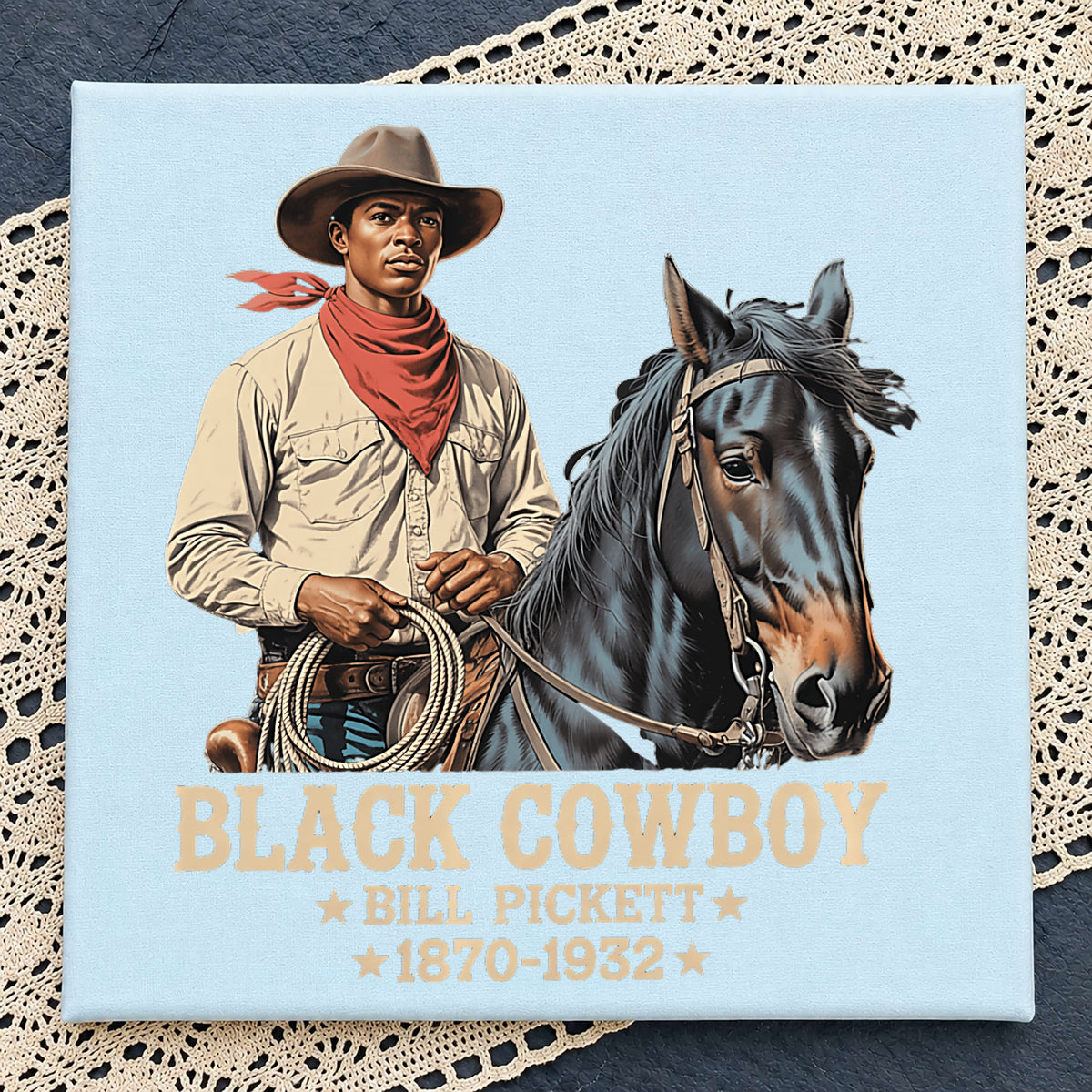 Black Cowboy Bill Pickett PNG, Western Cowboy PNG, Black History PNG