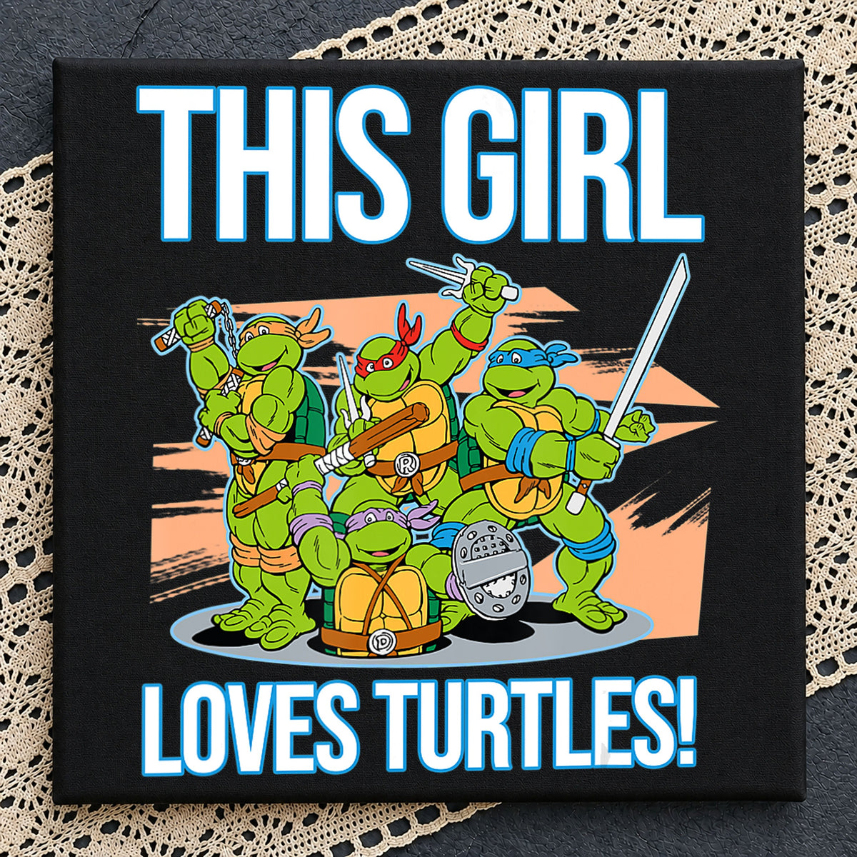 This Girl Loves Turtles TMNT Squad Retro PNG