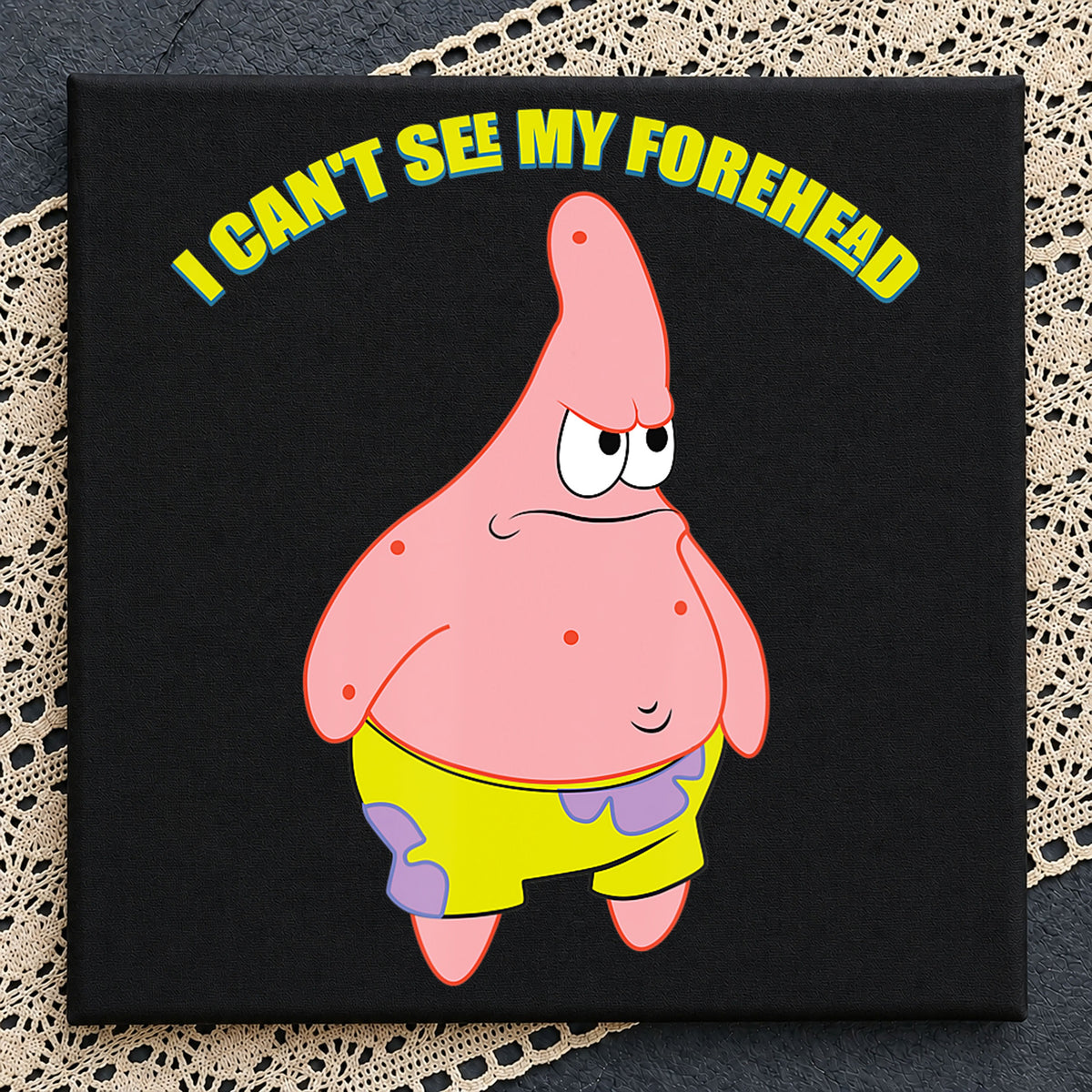 Patrick Star I Can't See My Forehead Meme Clipart PNG