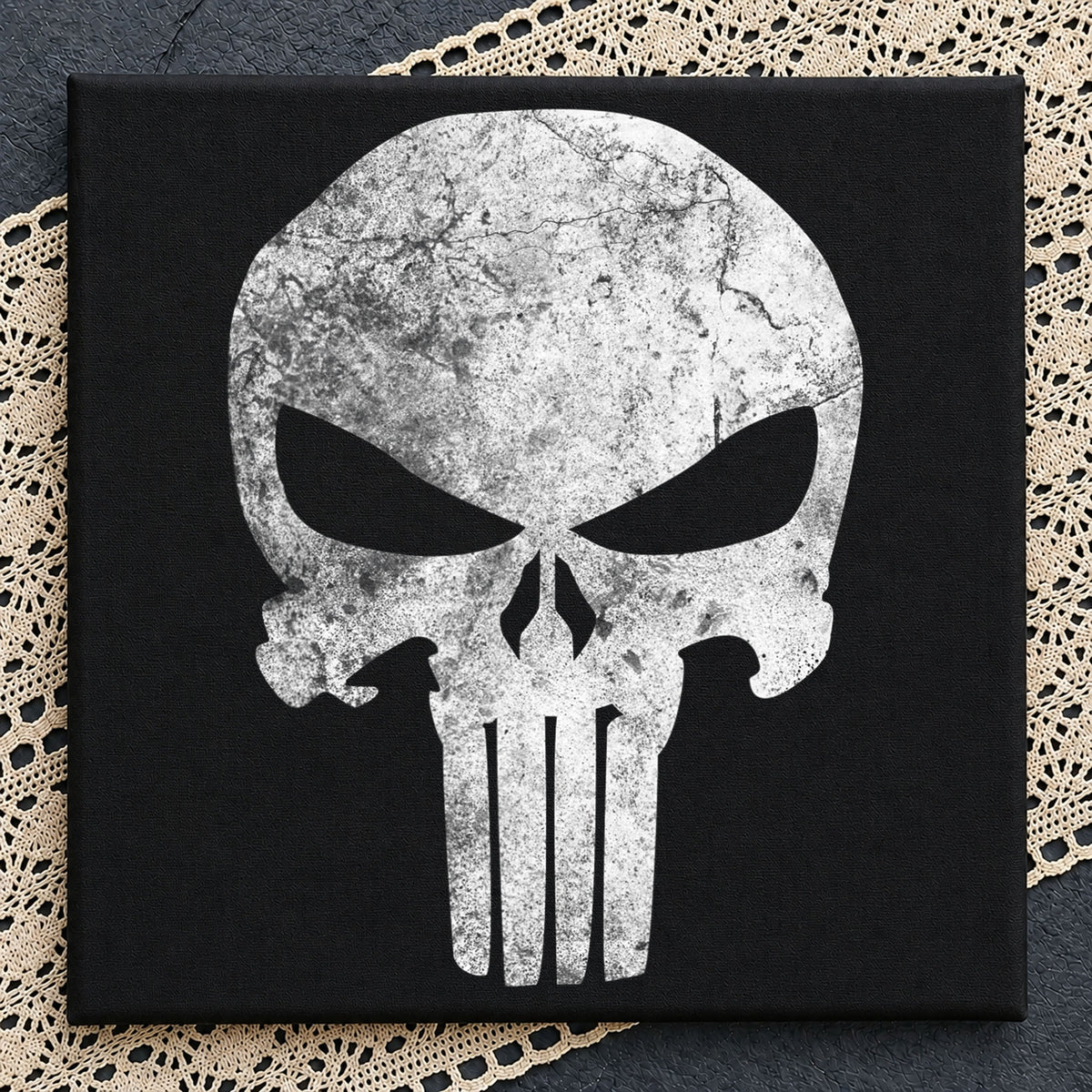 Punisher Skull Grunge Distressed Vintage Clipart PNG