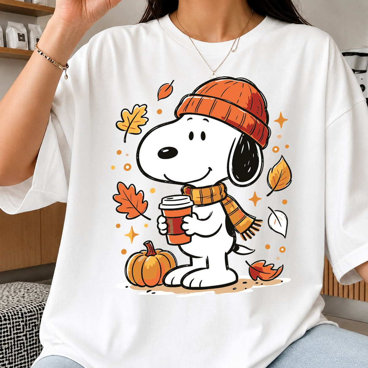 Snoopy Fall SVG, Autumn Pumpkin Coffee Cricut Cut File