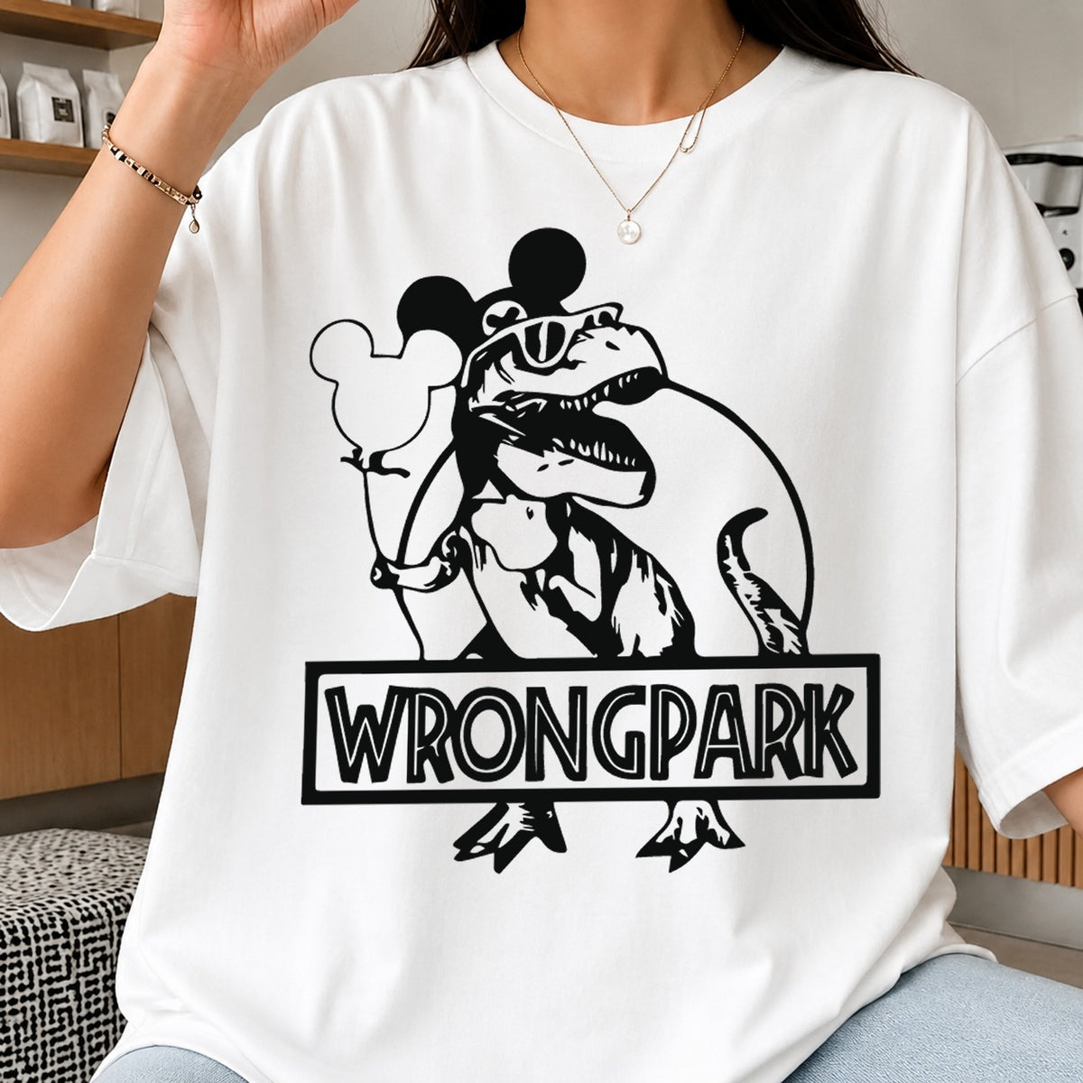 Wrongpark Dinosaur Mickey Ears SVG, Funny Theme Park Cricut