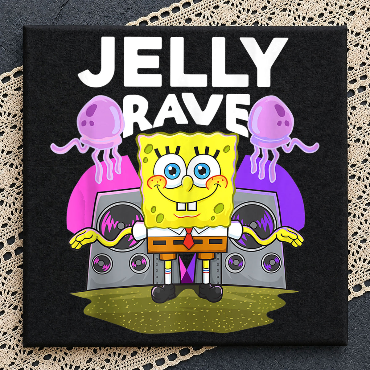 Spongebob Jelly Rave Jellyfish DJ Party Clipart PNG