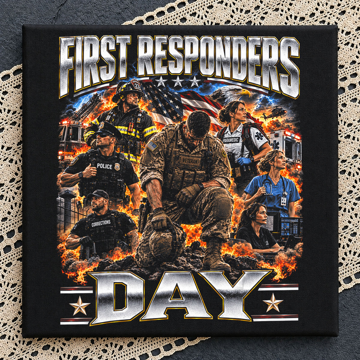 First Responders Day PNG, Patriotic Heroes Sublimation