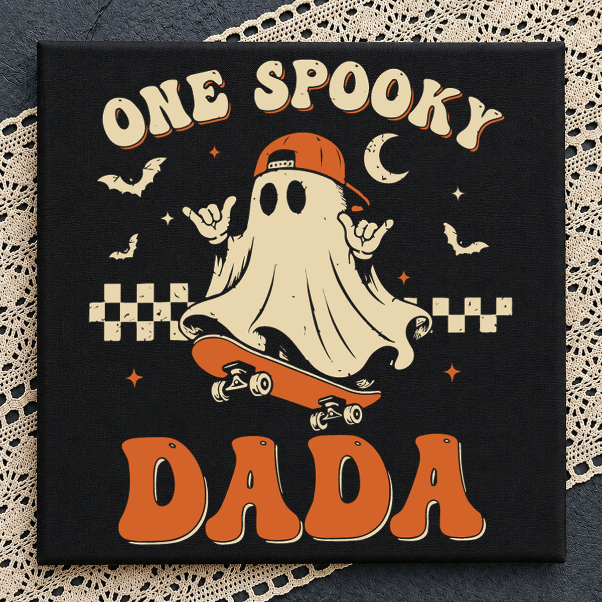 One Spooky Dada Ghost Skateboard Halloween PNG