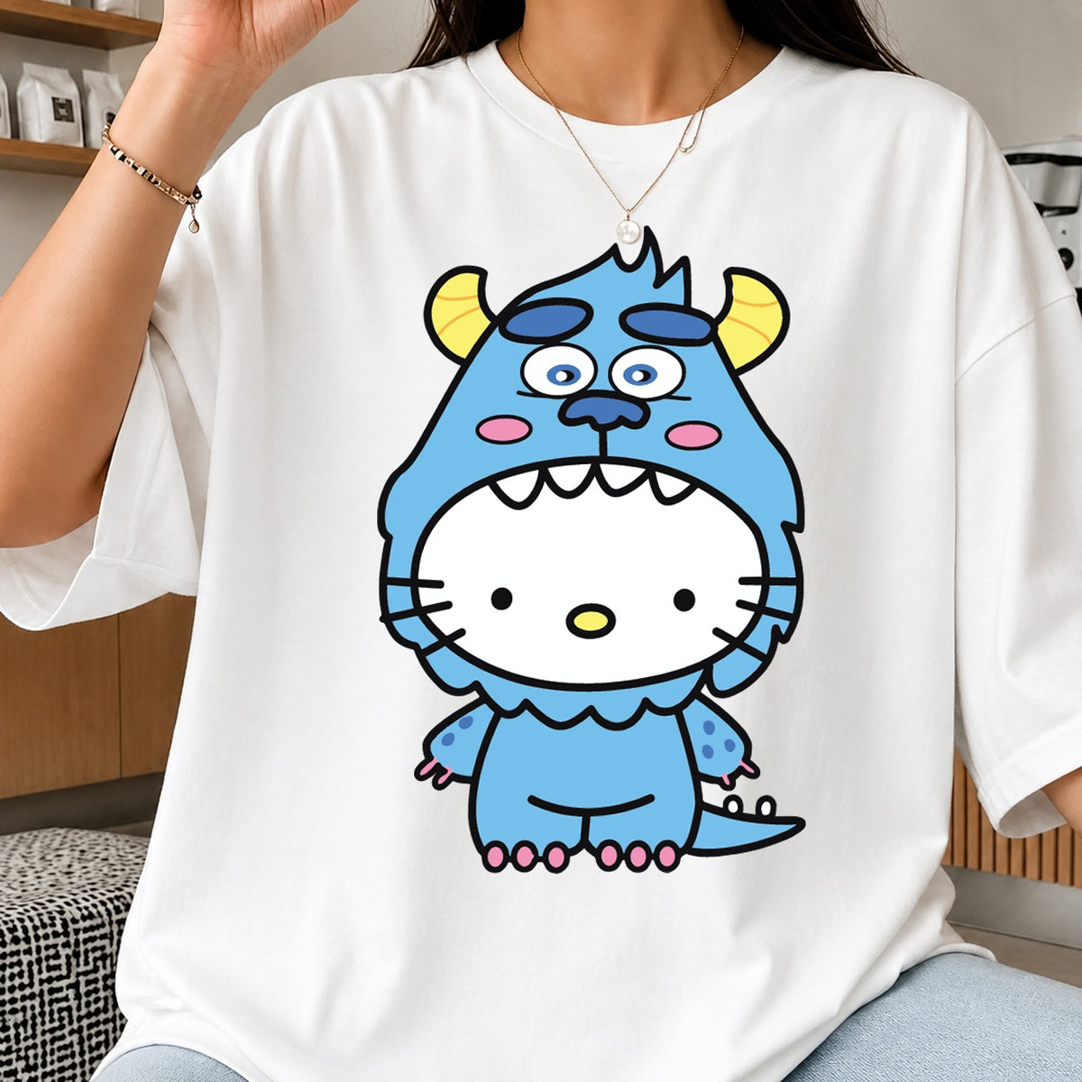 Hello Kitty Monster SVG, Cute Blue Creature Cricut Clipart