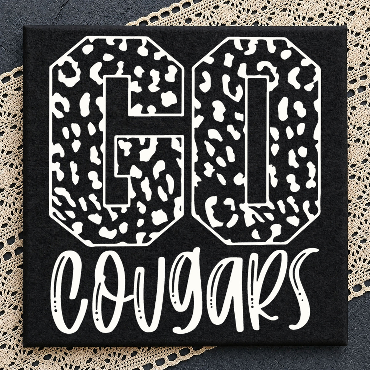Go Cougars Leopard Print SVG, School Spirit Cricut Clipart
