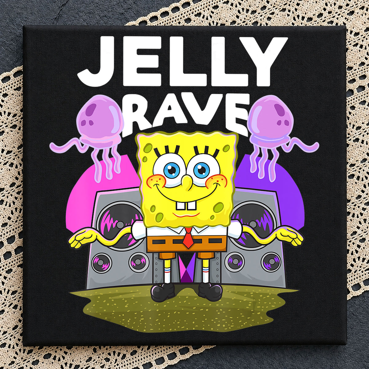 SpongeBob Jelly Rave DJ Speaker Jellyfish Party PNG