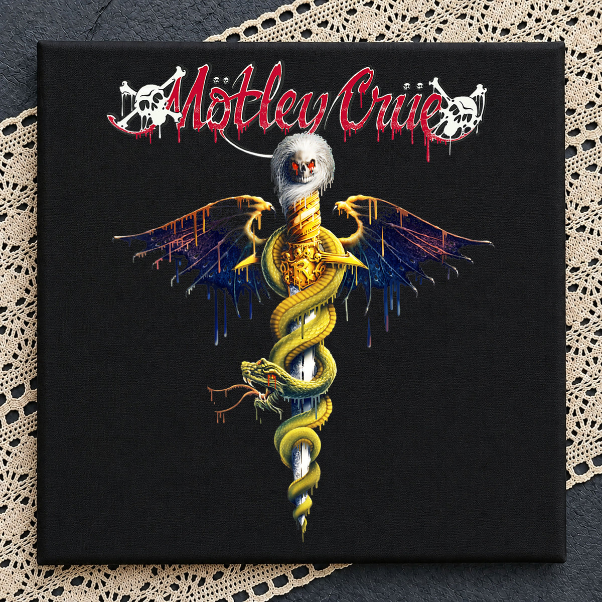 Motley Crue Dr Feelgood Snake Skull Wing Rock PNG