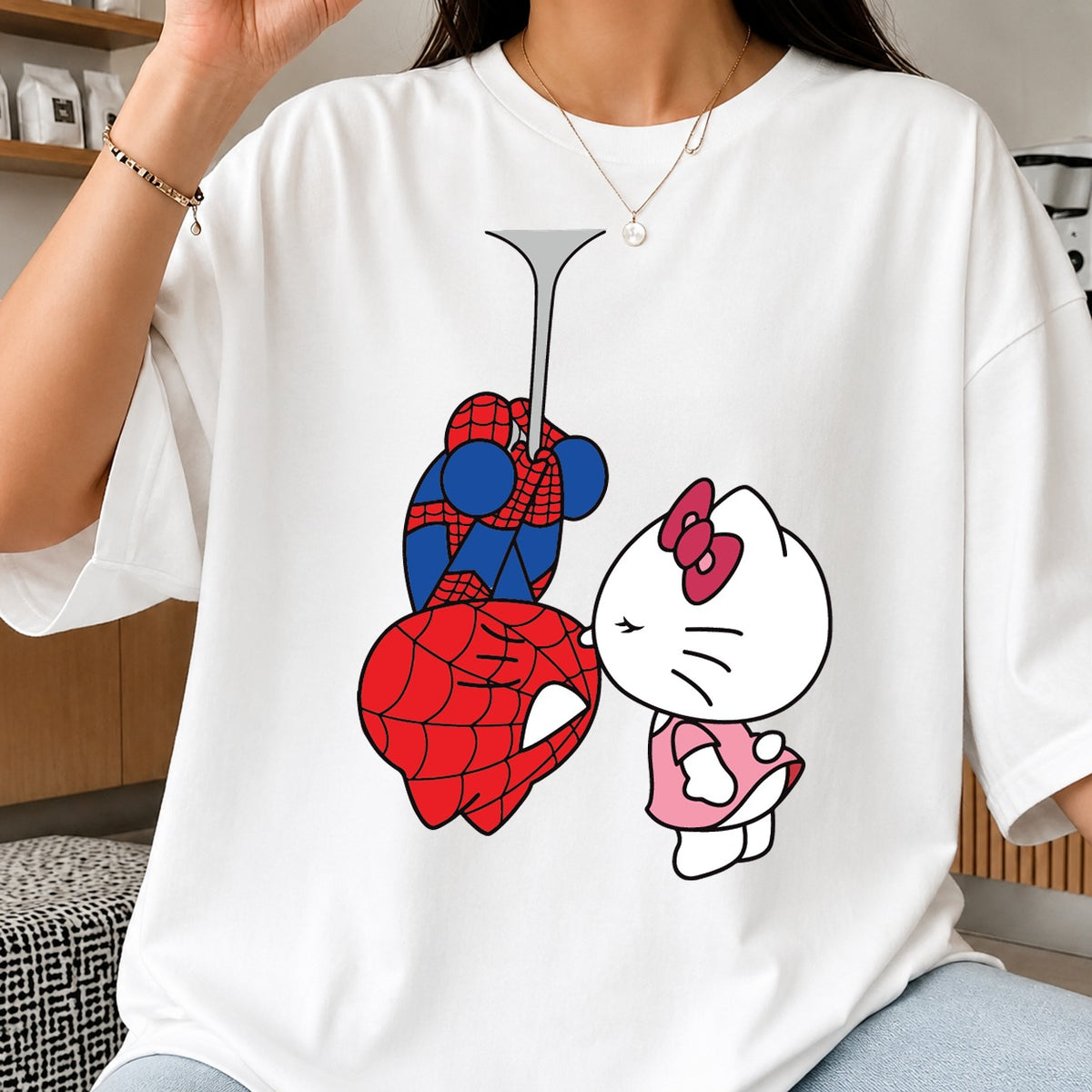 Hello Kitty Spiderman Kiss SVG, Concert Portrait Clipart