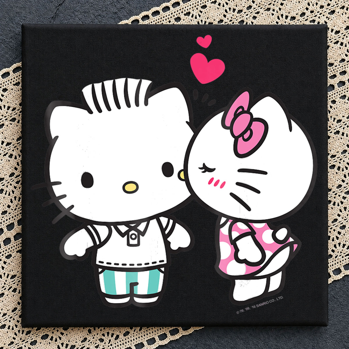 Hello Kitty Dear Daniel Valentine Couple Kiss Clipart PNG