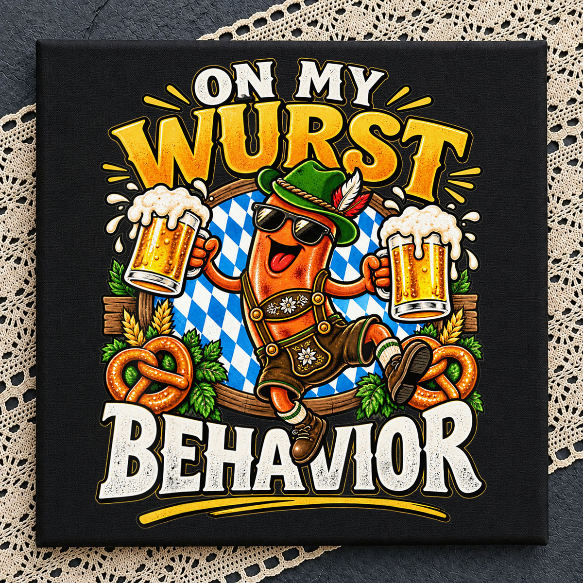 On My Wurst Behavior Oktoberfest Sausage Beer PNG