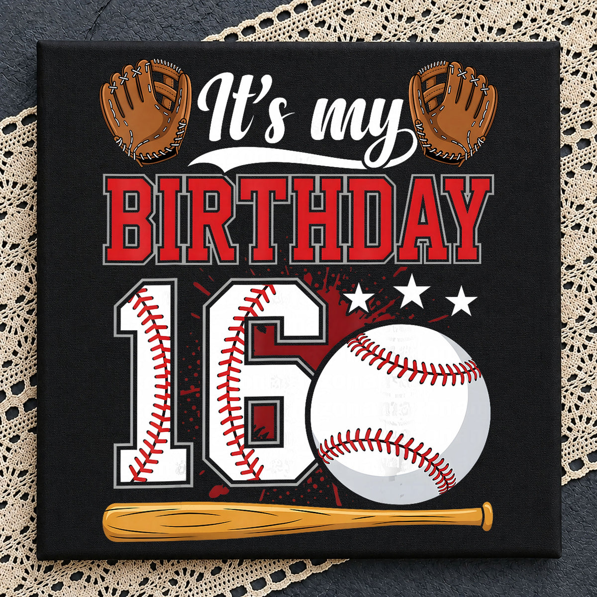 It's My Birthday 16 Baseball PNG, Cute Craft Clipart v4