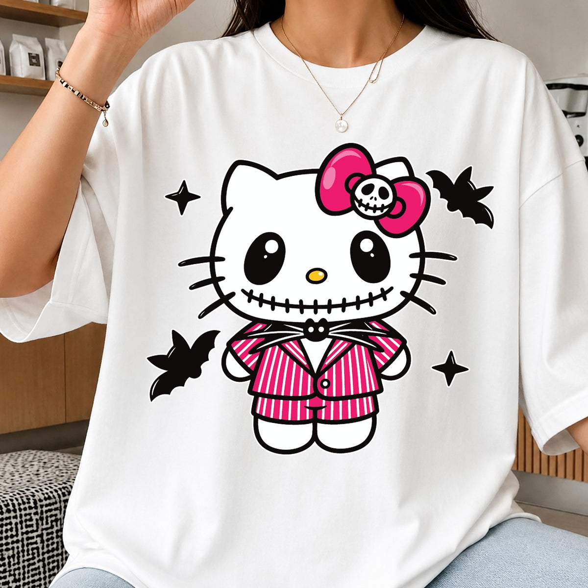 Hello Kitty Jack Skellington Halloween Cricut Design SVG