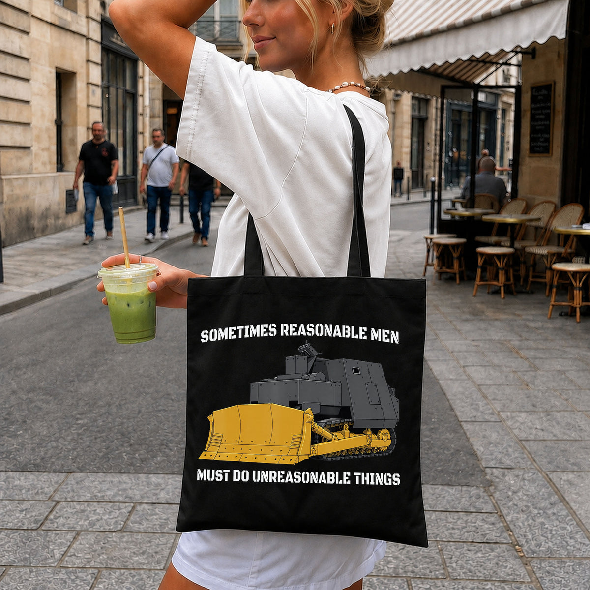 Killdozer Unreasonable Men PNG, Armored Bulldozer PNG, Funny Quote PNG