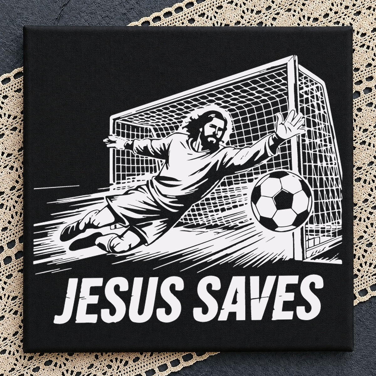 Jesus Saves Soccer Goalkeeper Funny Christian Quote PNG