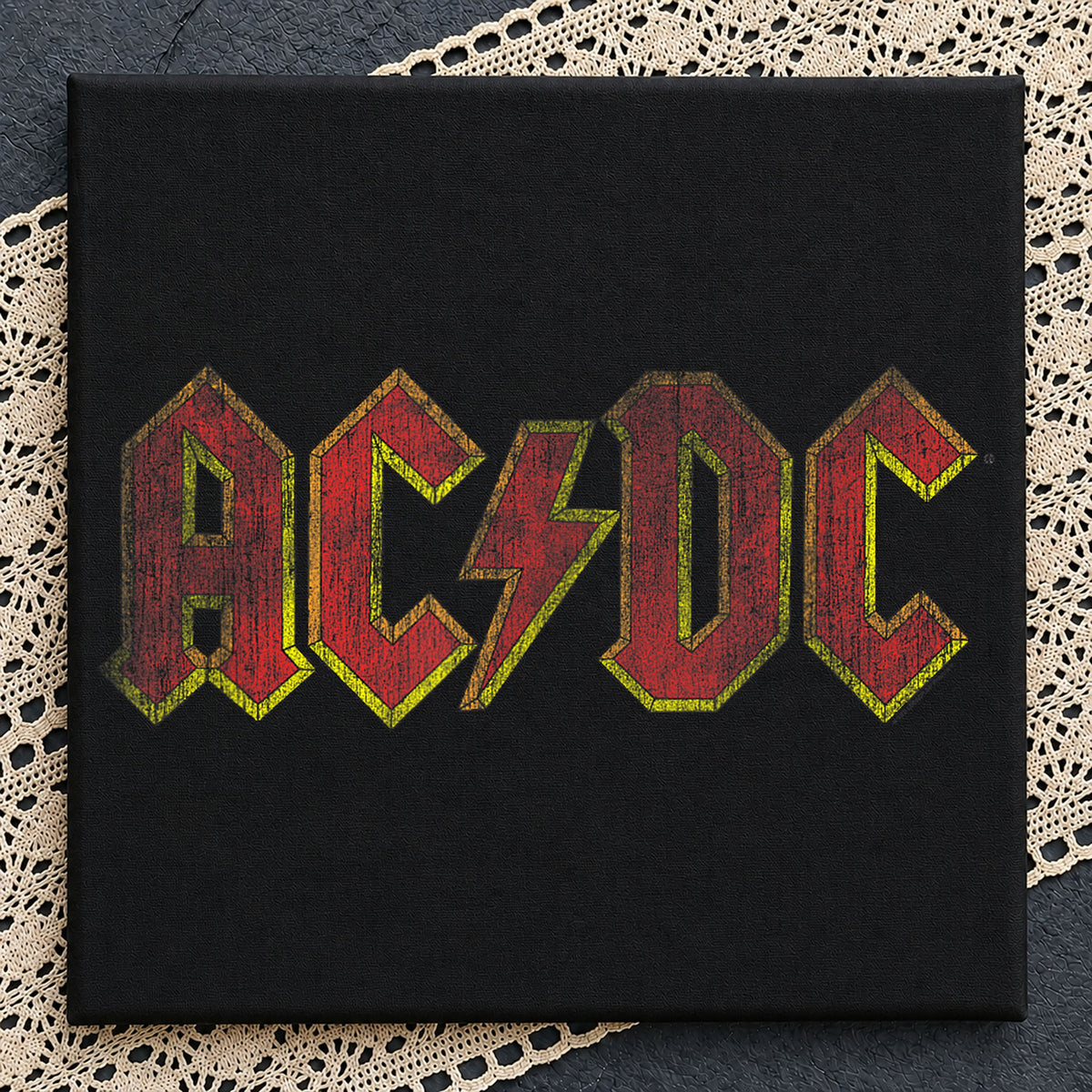 AC/DC Rock Band Distressed Grunge Lightning Bolt Logo PNG