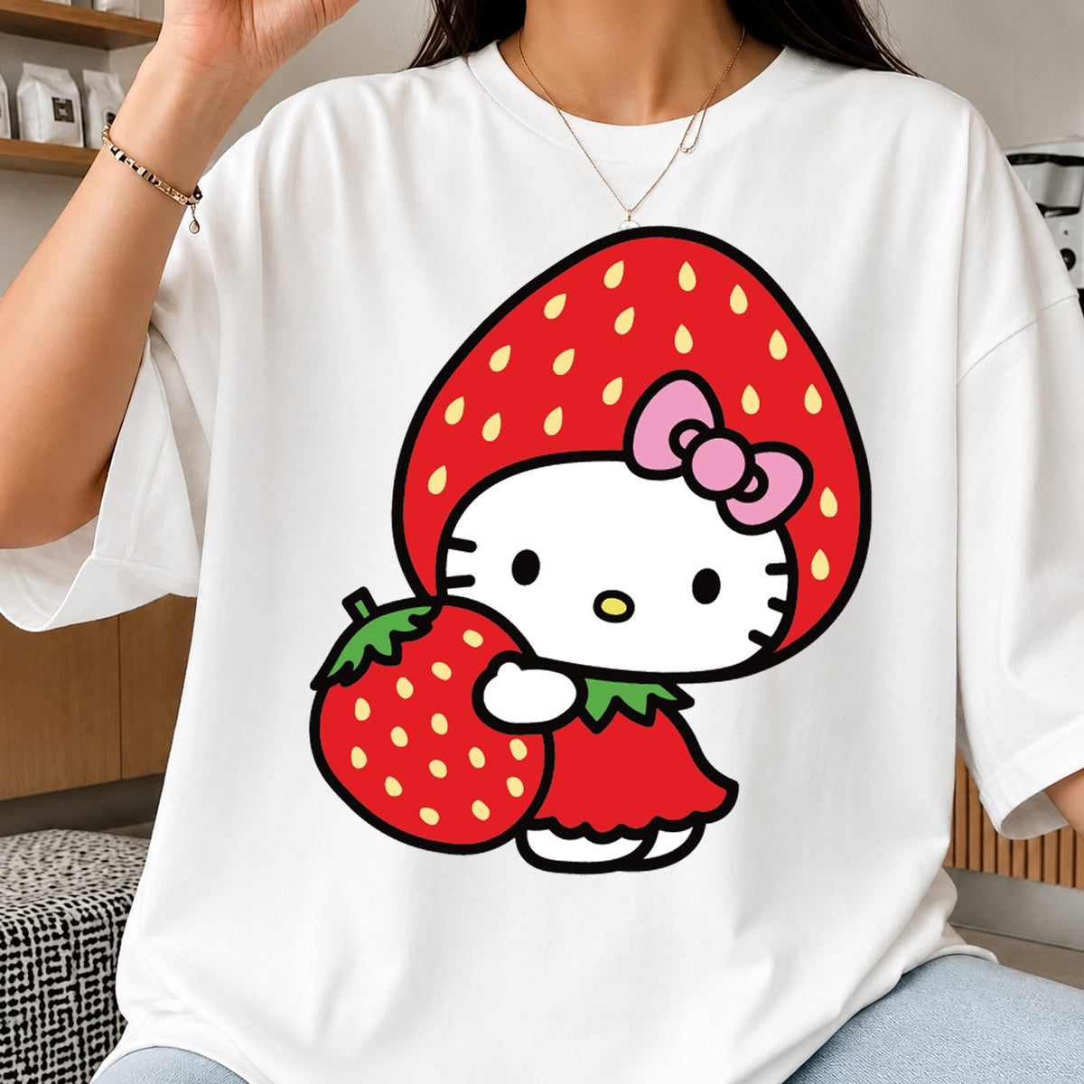 Hello Kitty Strawberry Costume SVG, Sanrio Cricut Clipart v2
