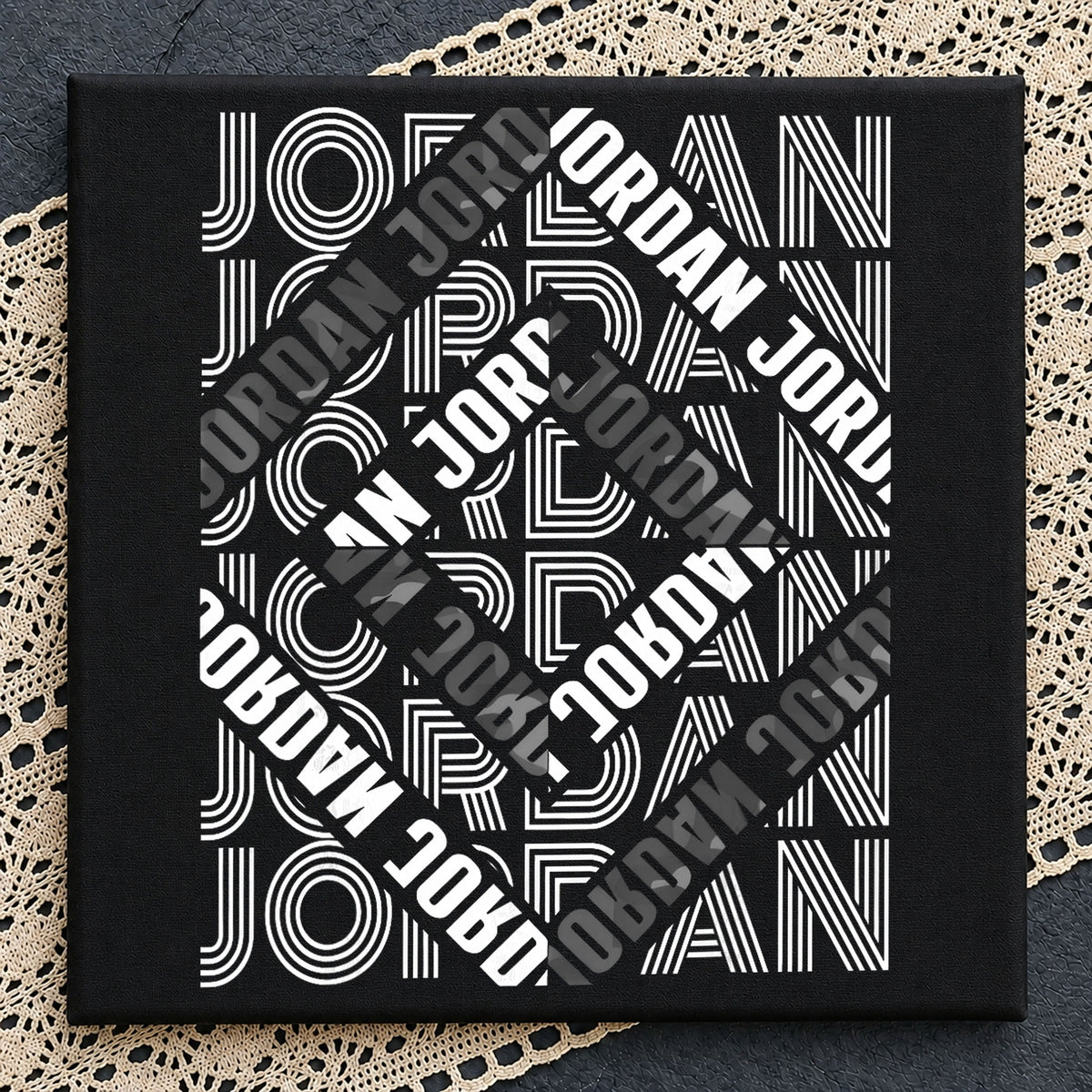 Jordan Repeated Pattern Black White Streetwear PNG