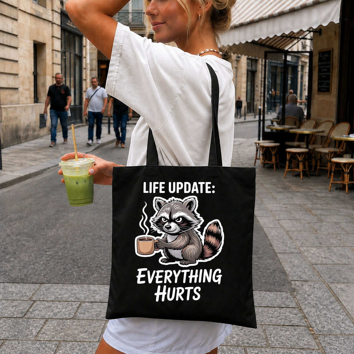 Life Update Everything Hurts Raccoon Coffee, Grumpy Mug Quote, Clipart