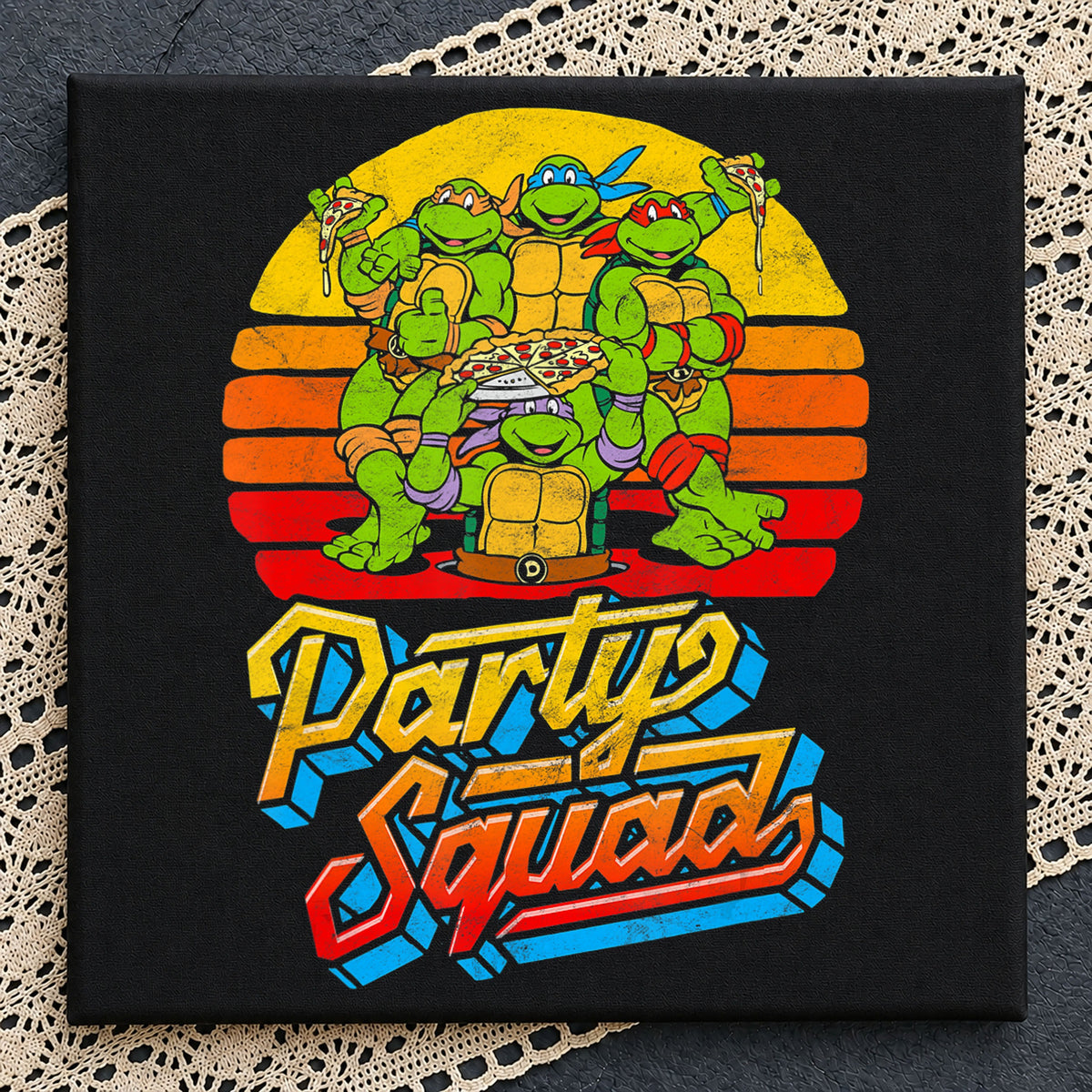 Teenage Mutant Ninja Turtles Party Squad Retro Vintage PNG