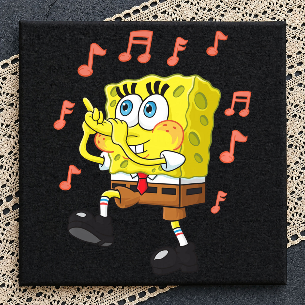 SpongeBob Dancing Music Notes Cartoon Character PNG