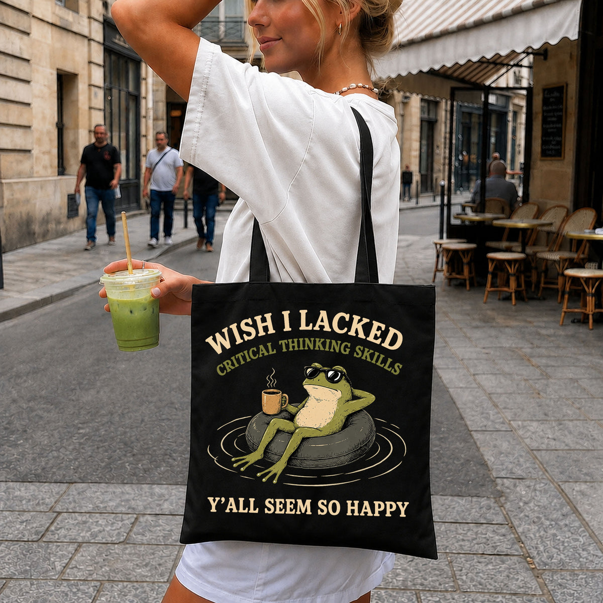 Wish I Lacked Critical Thinking Skills PNG, Frog PNG, Funny Quote PNG