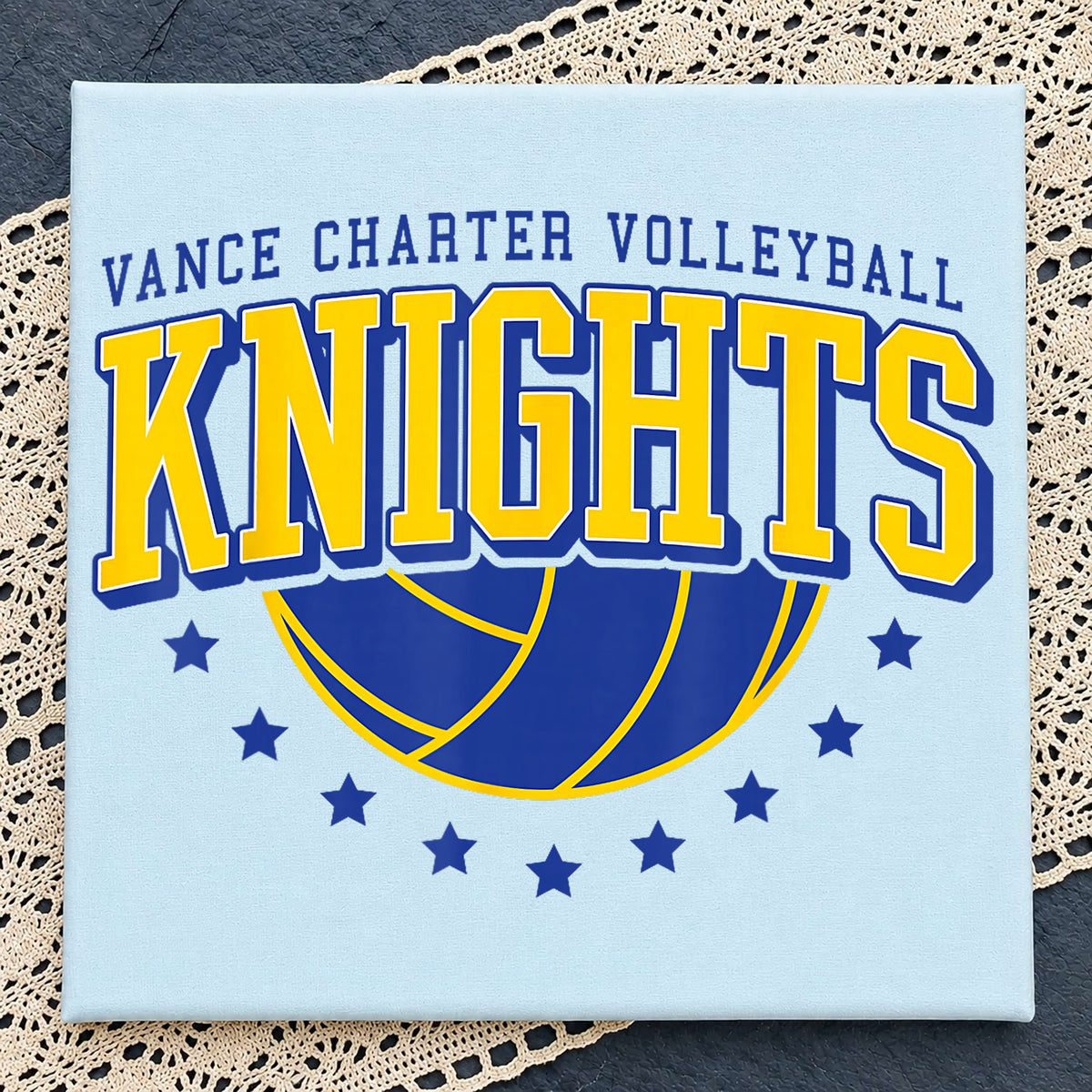 Knights Volleyball Clipart, Blue Gold Stars Sport Design, Concert File