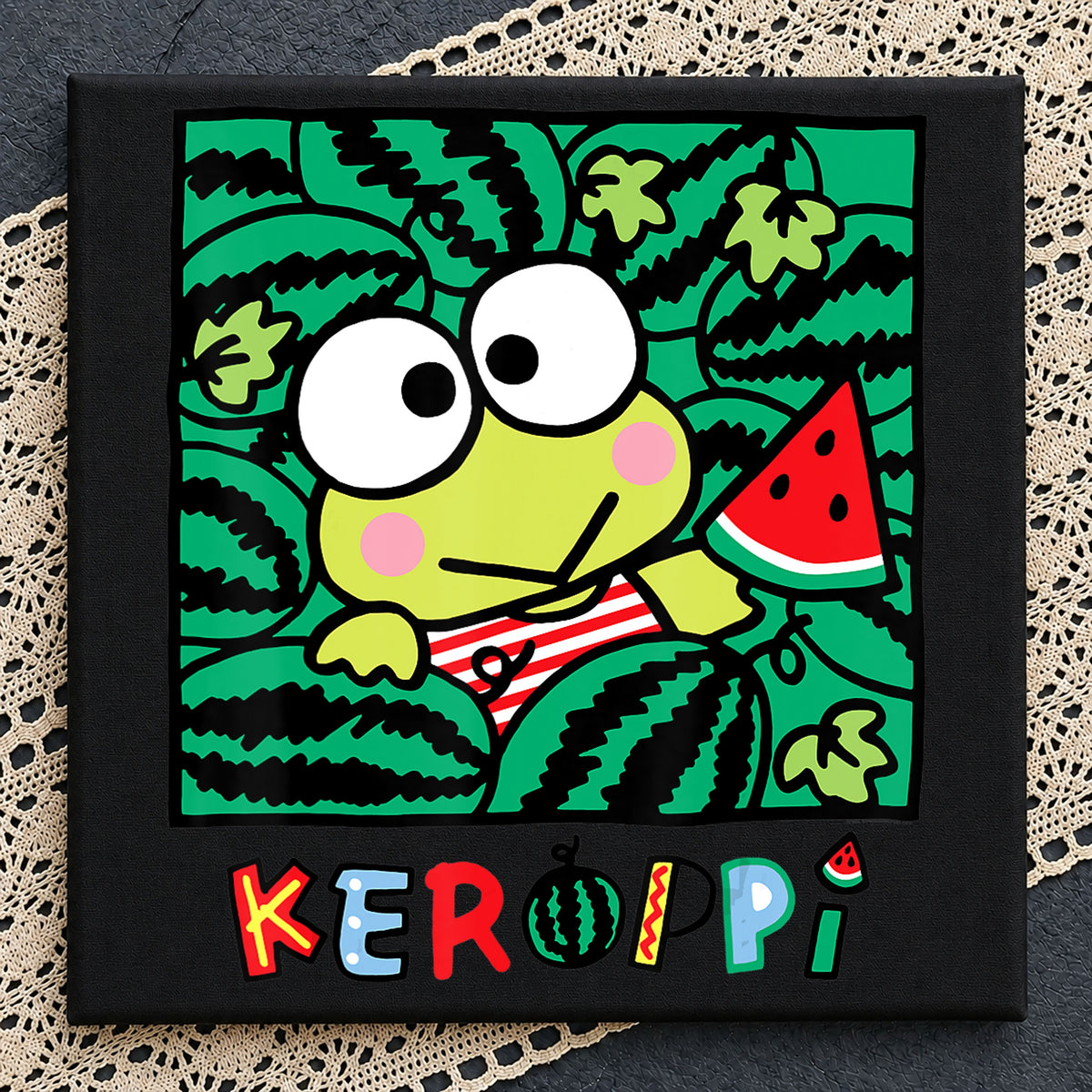Keroppi Watermelon Summer Sanrio Kawaii Frog PNG