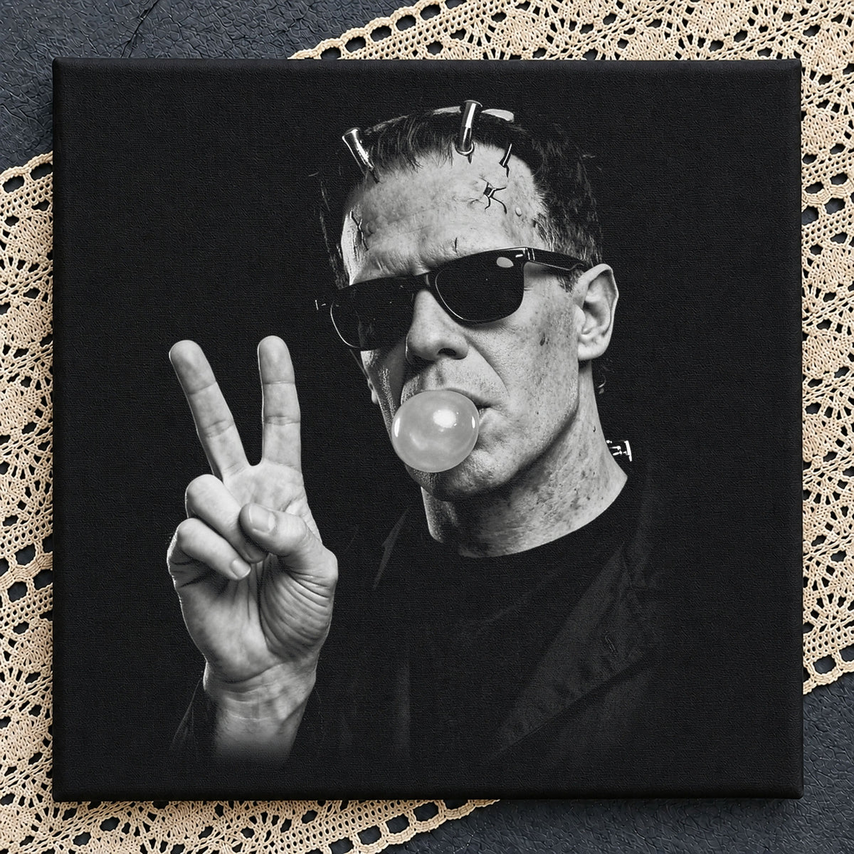 Frankenstein Bubblegum Peace Sign Sunglasses Cool PNG