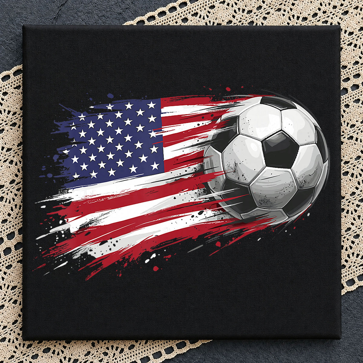 American Flag Soccer Ball Patriotic Sport Fan PNG