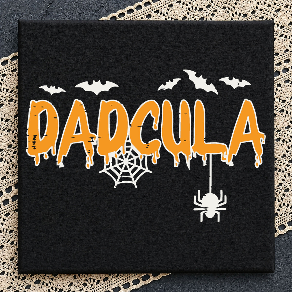 Dadcula Dripping Bats Spider Web Halloween PNG