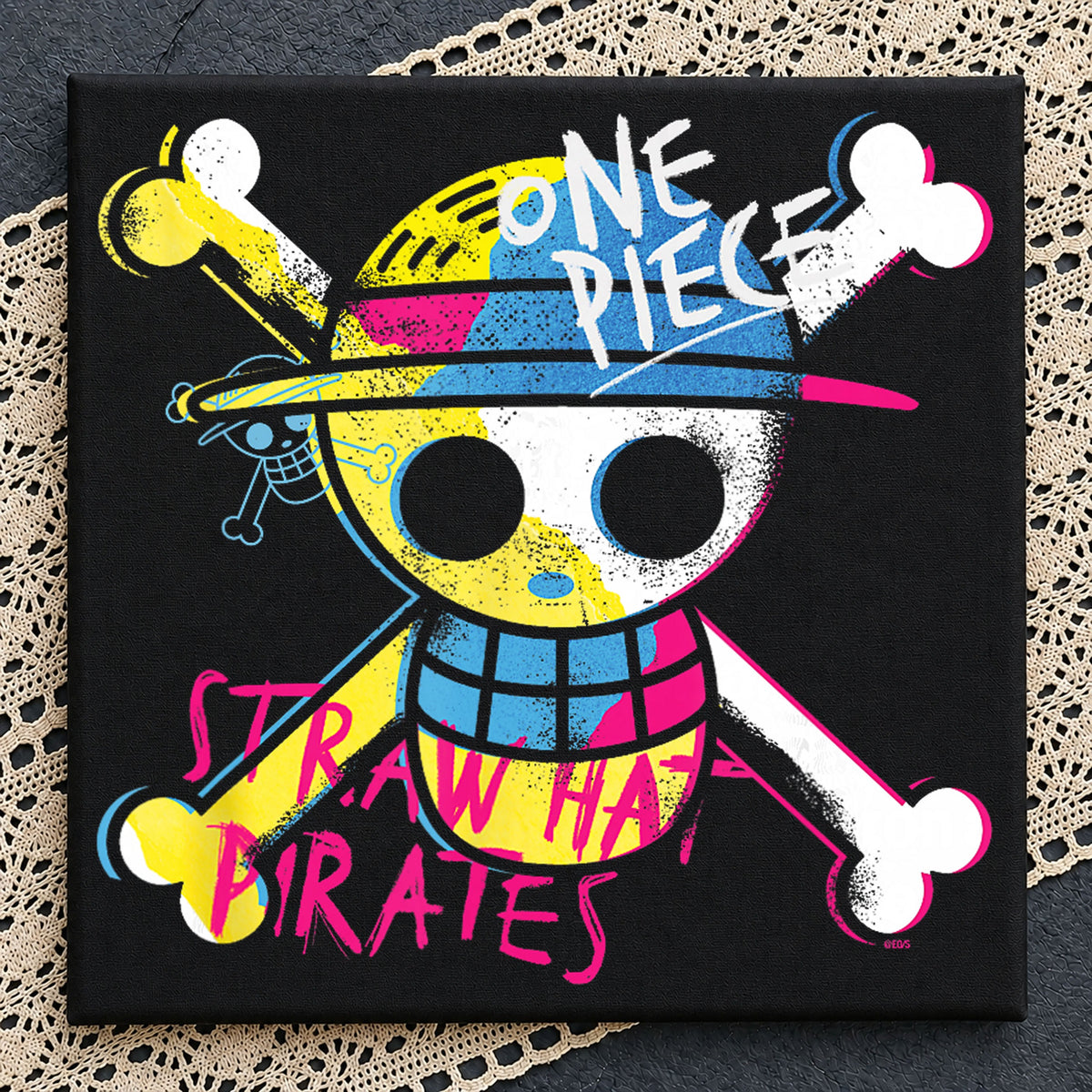 One Piece Straw Hat Pirates Skull Logo Grunge Clipart PNG