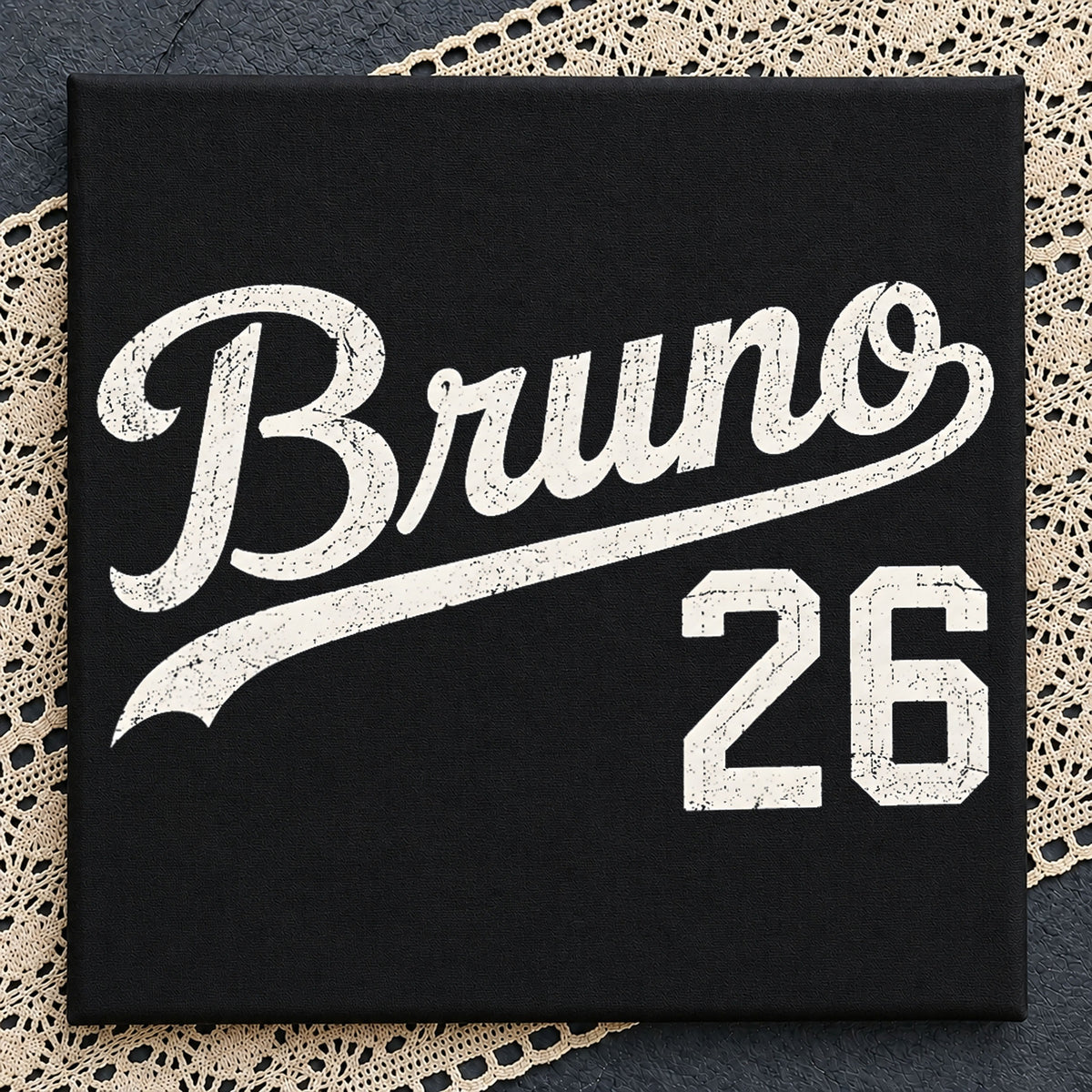 Bruno 26 Varsity Script Distressed Grunge Sports PNG