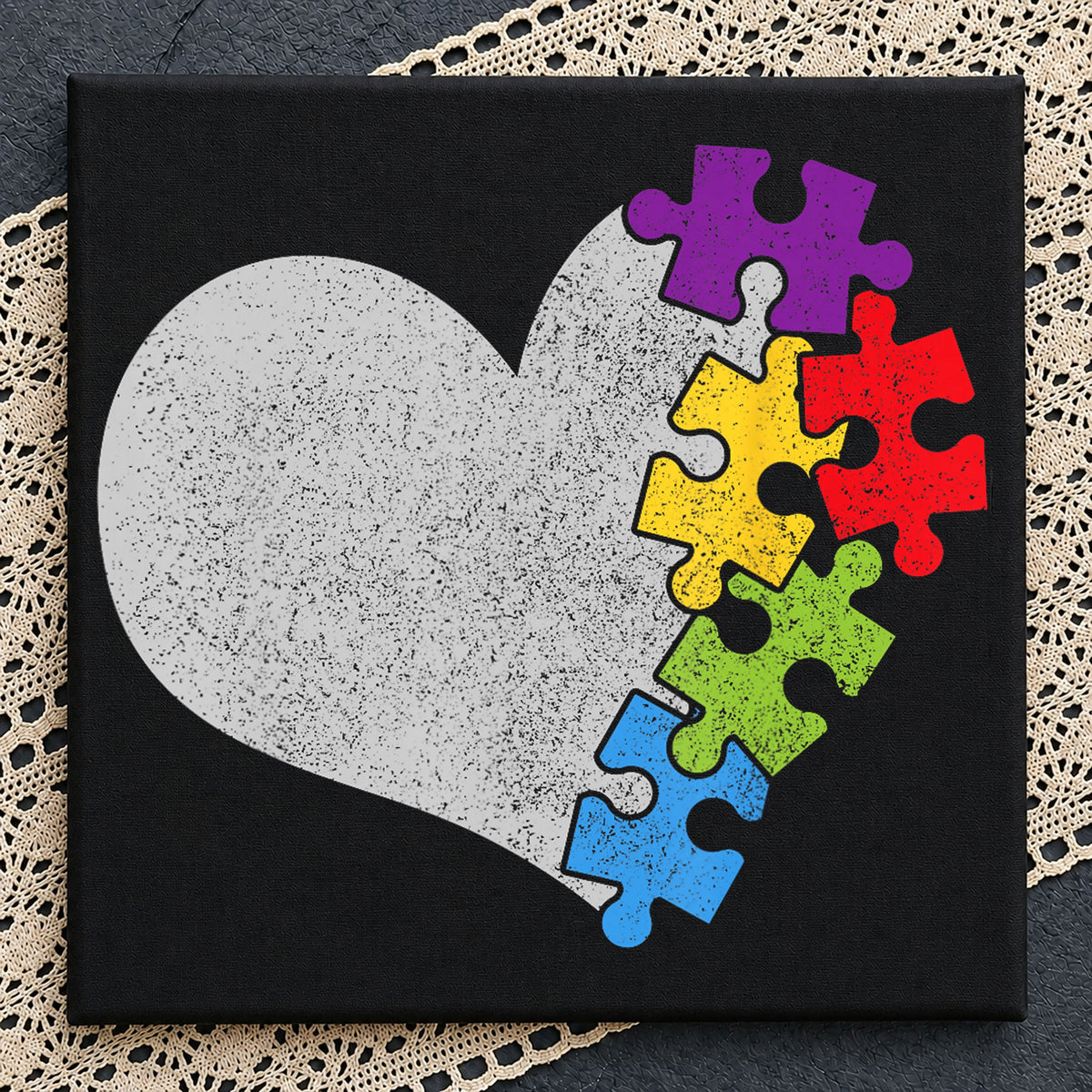Autism Puzzle Heart Colorful Pieces Awareness PNG