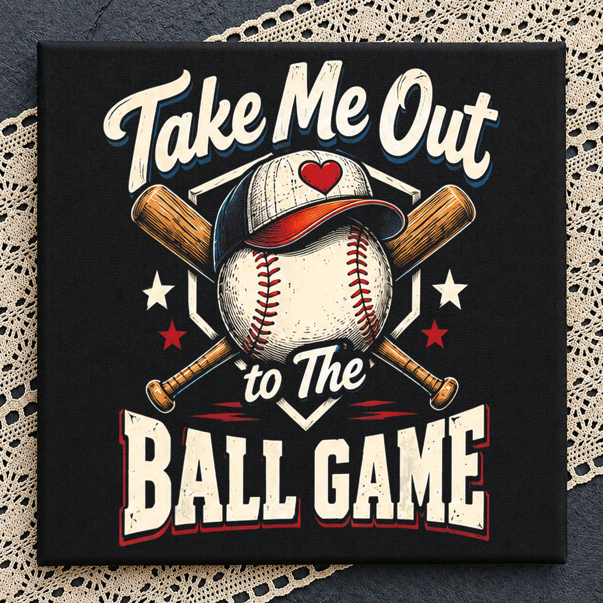 Take Me Out To The Ball Game Vintage Baseball PNG