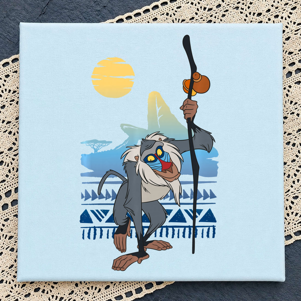 Rafiki Lion King PNG, Disney African Sunset Sublimation, Rafiki PNG