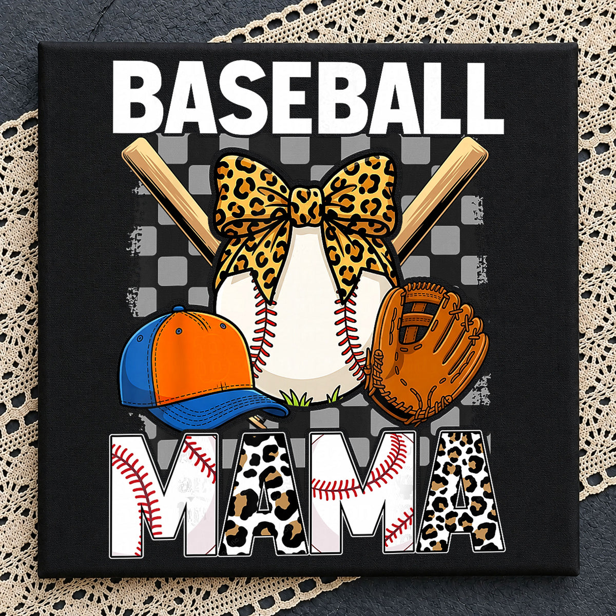 Baseball Mama Leopard Cheetah Print Mom Life PNG