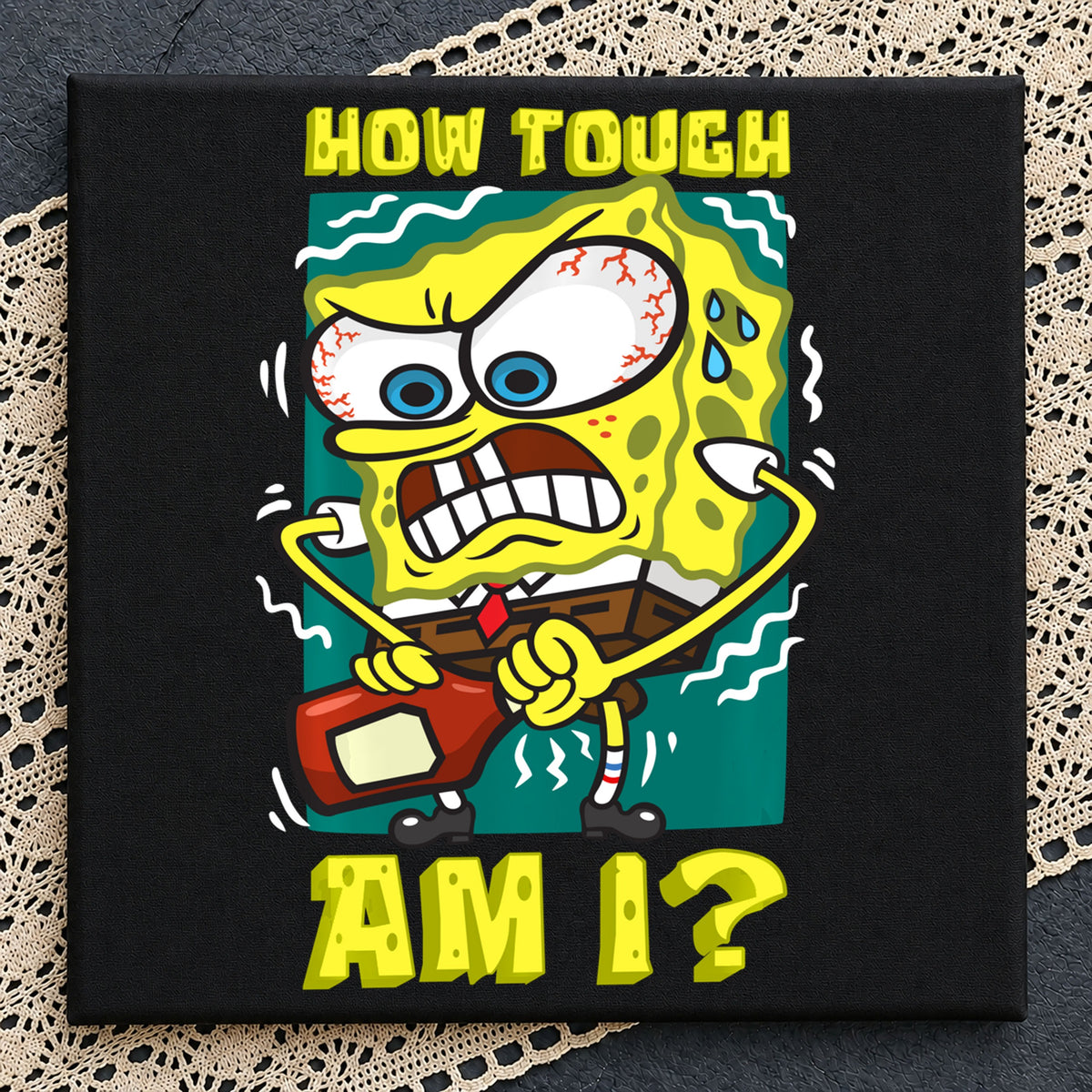 Spongebob How Tough Am I Angry Meme Cartoon PNG