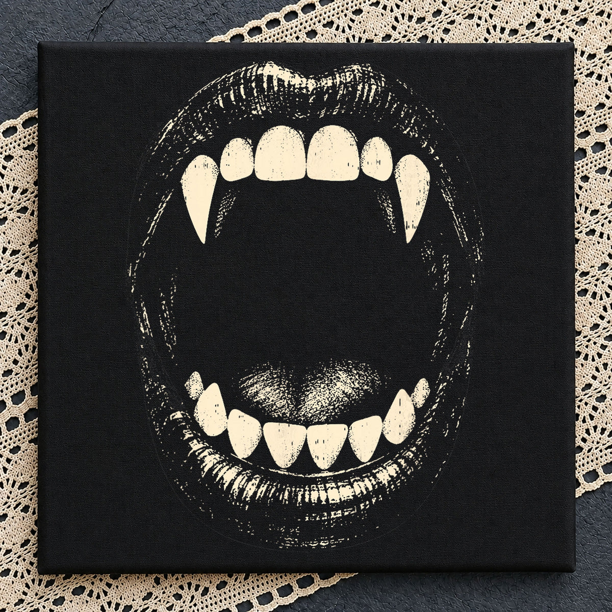 Vampire Fangs Mouth Open Horror Halloween PNG