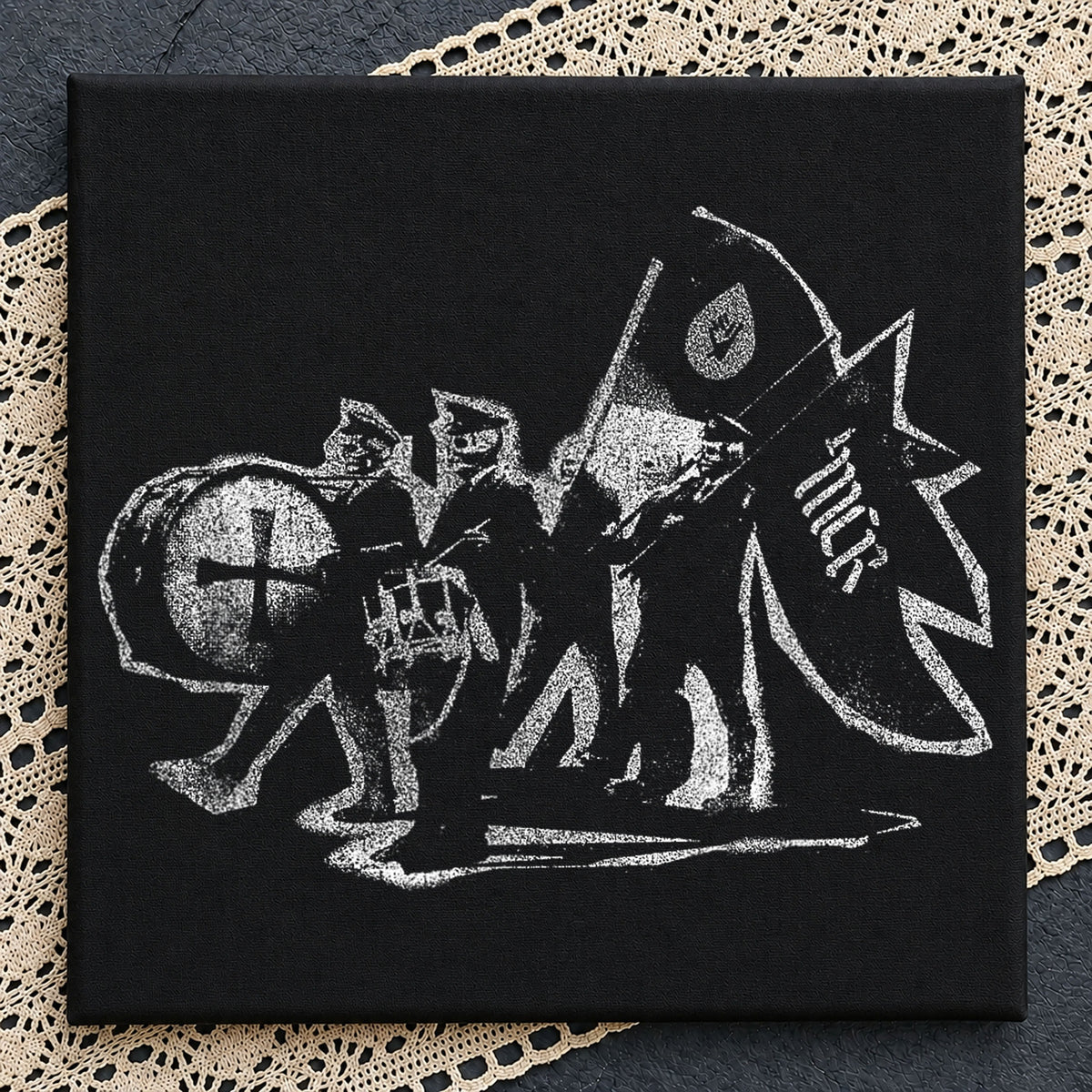 Medieval Knights March War Banner Grunge PNG