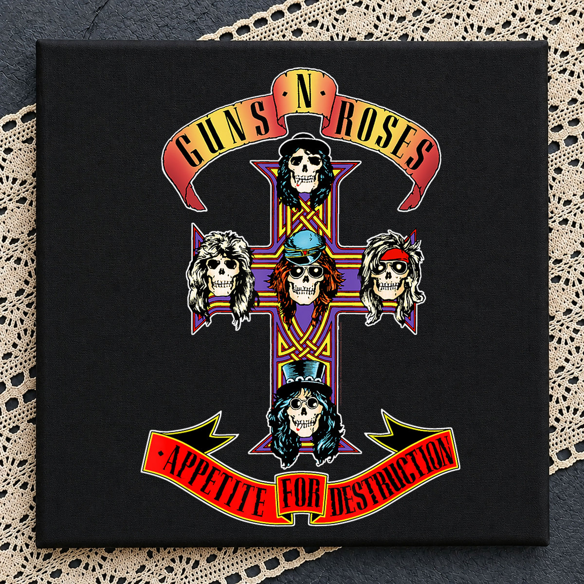 Guns N Roses Appetite For Destruction Skull Cross PNG